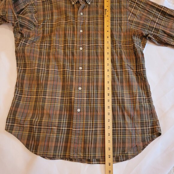 Ralph Lauren Men's Classic Fit Long Sleeve Button Down Plaid Brown Rust 16/Large - Picture 10 of 11